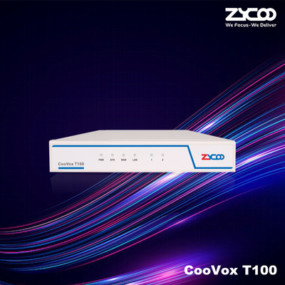 Le système téléphonique de T100 IPPBX avec les réseaux téléphoniques gauches d'entreprise de VoIP de l'interface analogique 2 SOUTIENNENT les troncs illimités de SIP/IMS